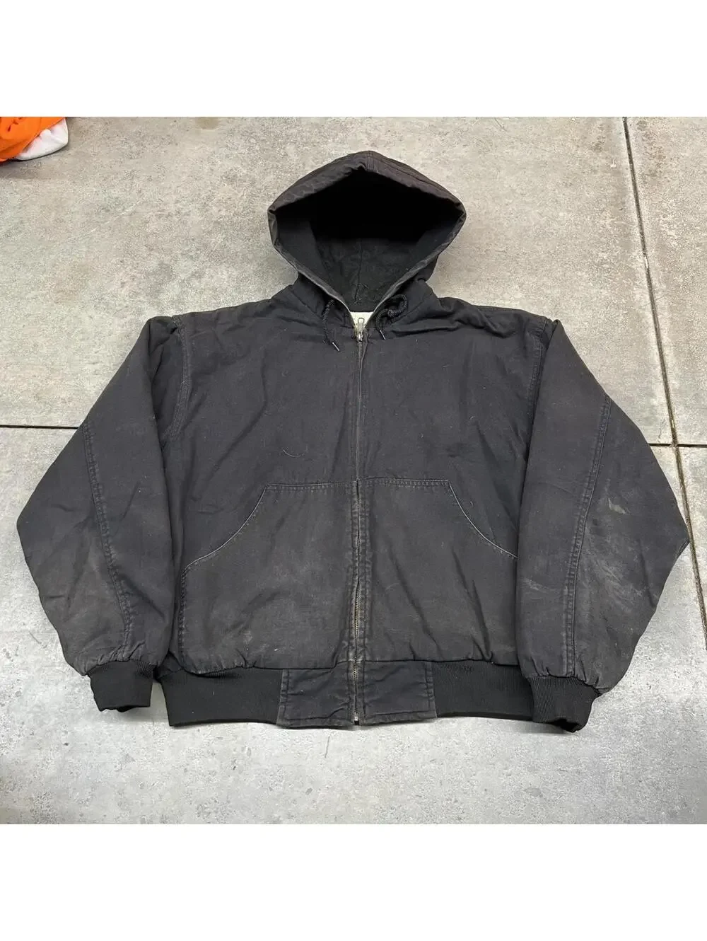 vintage yukon trail faded black carhartt style workwear jacket size xl